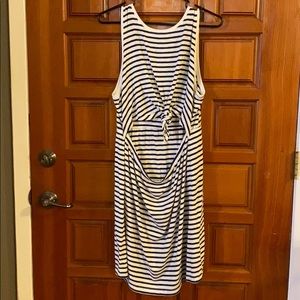 Tank top, peekaboo mid section dress